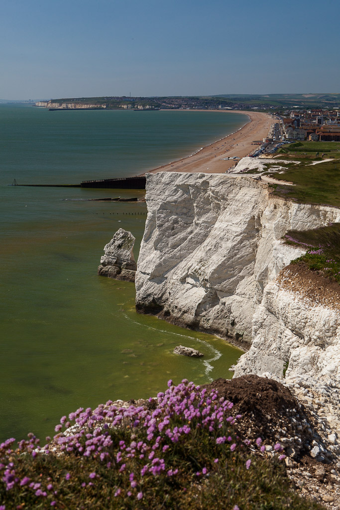 Kalksandsteinklippen in Seaford, Sussex, UK