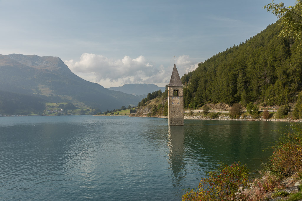 Versunkener Kirchturm am Reschenpass