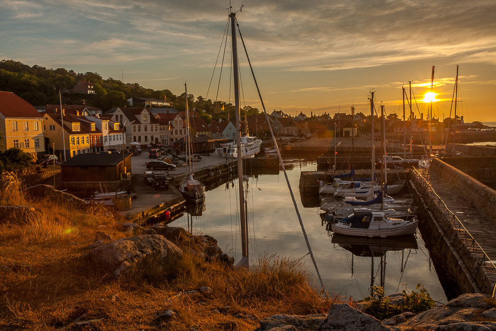 Abend am Hafen in Gudhjem, Bornholm