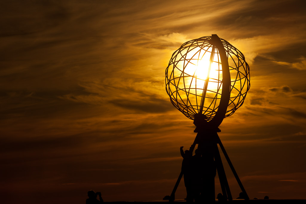 Stimmungsvoller Sonnenuntergang am Nordkapp