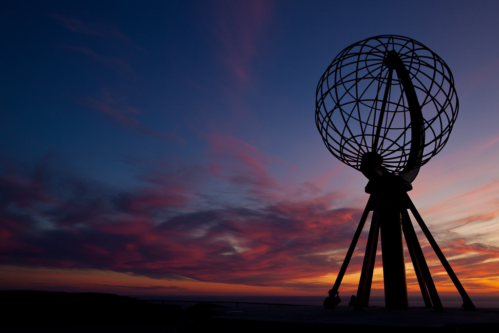 Stimmungsvoller Sonnenuntergang am Nordkapp