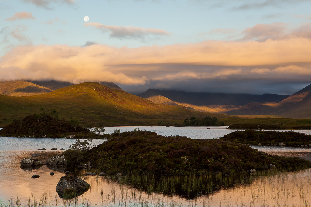 Sunise im Rannoch Moor im Glencoe NP, Schottland